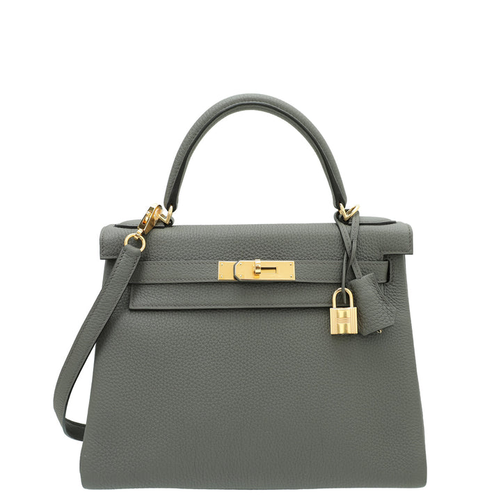 Hermes Gris Etain Retourne Kelly 28 Bag