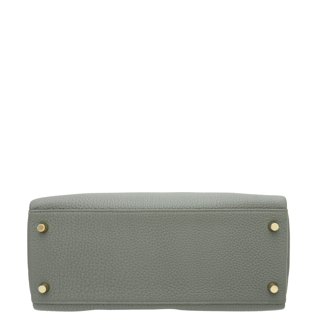 Hermes Gris Etain Retourne Kelly 28 Bag