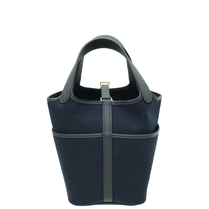 Top quality Hermes Bleu Marine Cargo Toile Goeland & Swift Picotin Lock 18 Bag