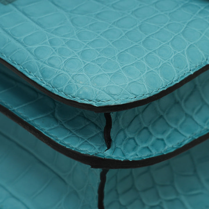 Hermes Bleu Saint Matte Alligator Constance 24 Bag