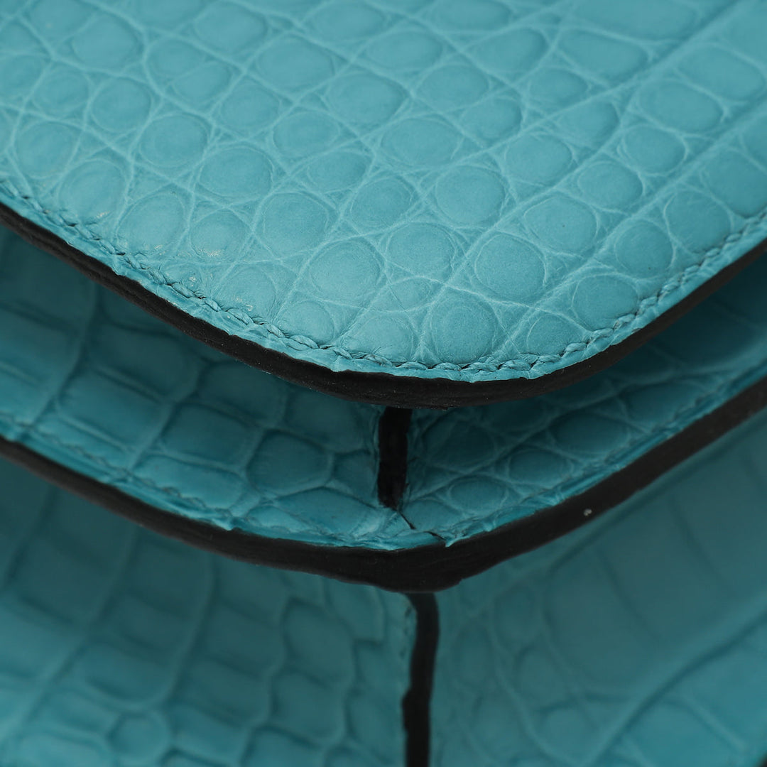 Hermes Bleu Saint Matte Alligator Constance 24 Bag