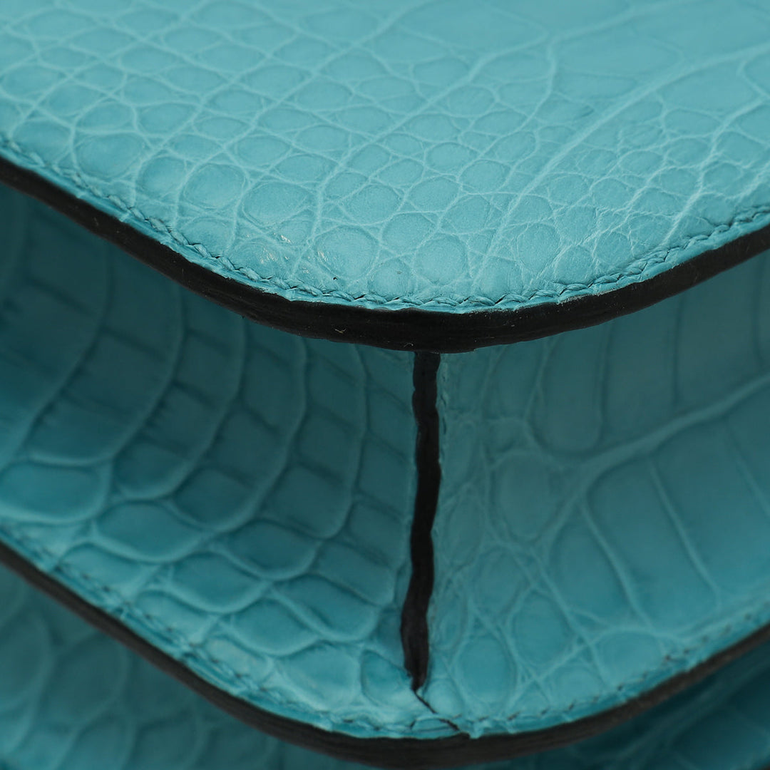 Hermes Bleu Saint Matte Alligator Constance 24 Bag