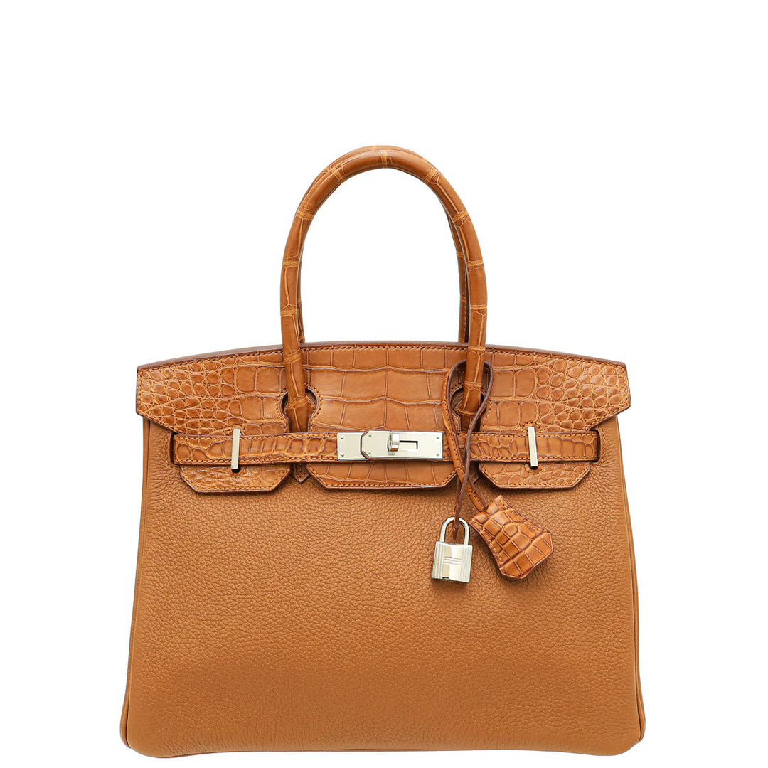 Hermes Gold Mississippi Alligator Matte Birkin 30 Touch Bag
