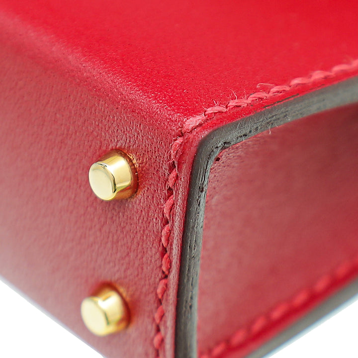 Top quality Hermes Rouge Vif Kelly Micro Twilly Bag Charm