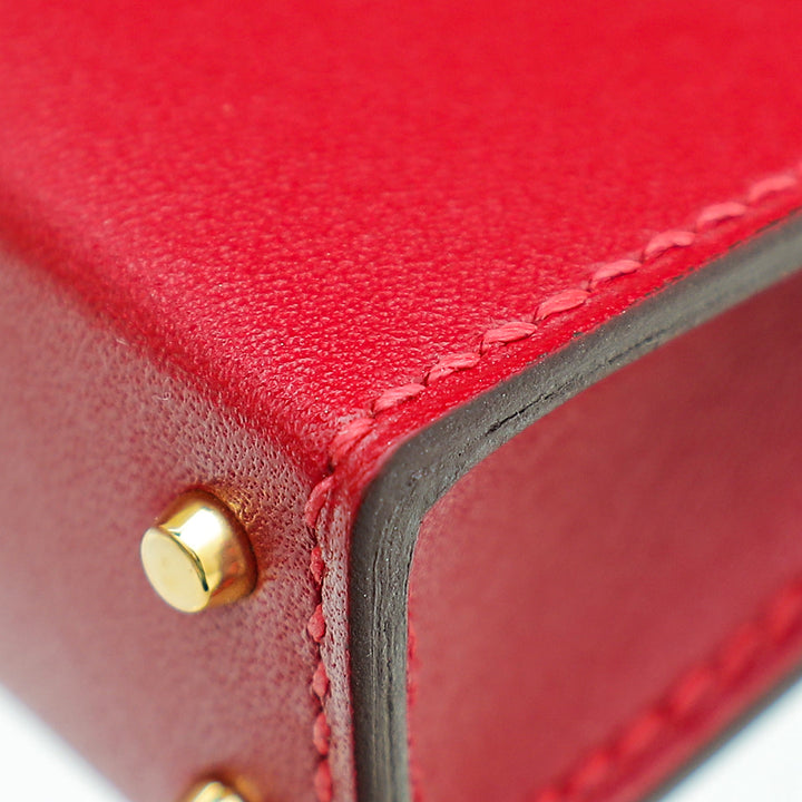 Top quality Hermes Rouge Vif Kelly Micro Twilly Bag Charm