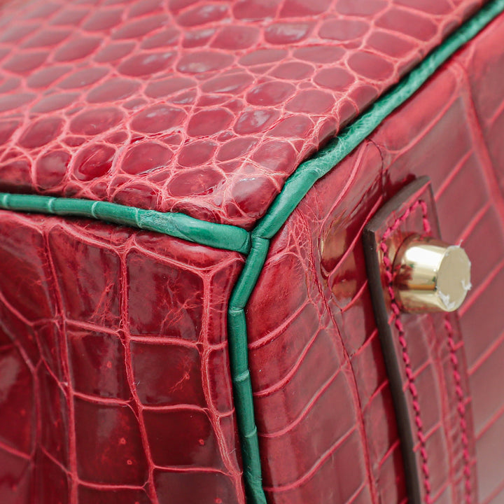 Hermes Bicolor Porosus Crocodile Horseshoe Birkin 30 Bag