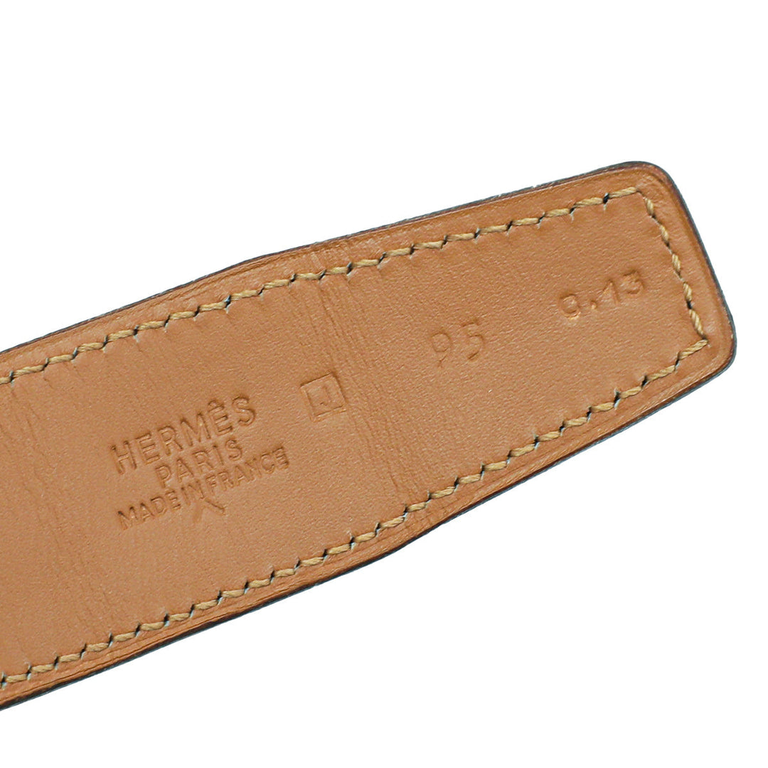 Top quality Hermes Noir Shiny Crocodile Porosus H Belt