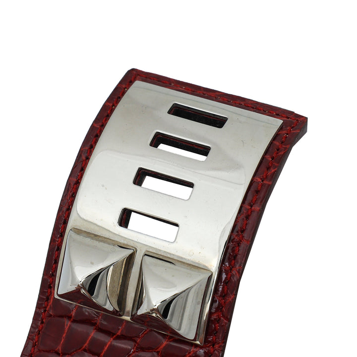 Top quality Hermes Rouge H Alligator Kelly Dog Small Bracelet