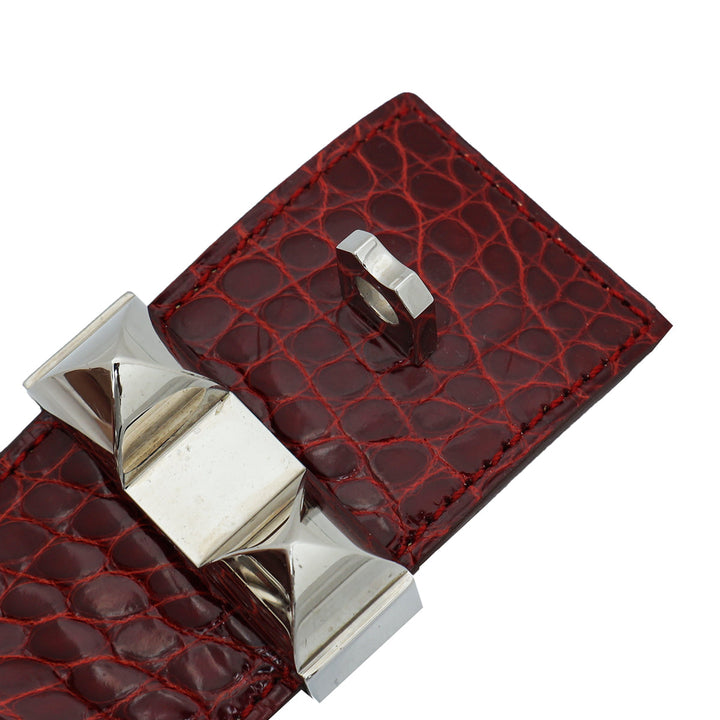 Top quality Hermes Rouge H Alligator Kelly Dog Small Bracelet