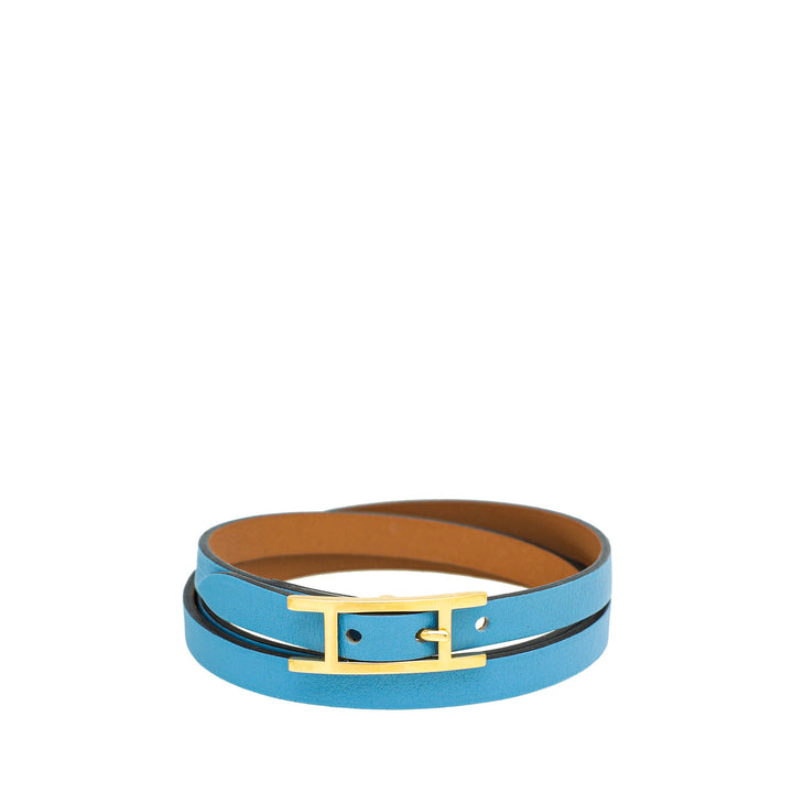 Top quality Hermes Blue Aztec Hapi 3 Small Bracelet
