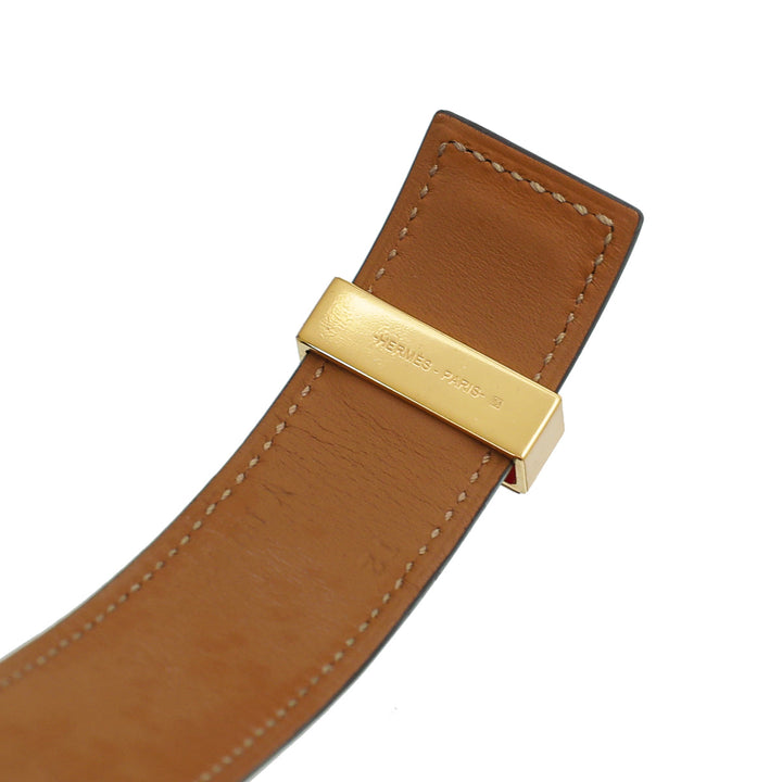 Hermes Rouge De Coeur Swift Collier de Chien 24 Bracelet