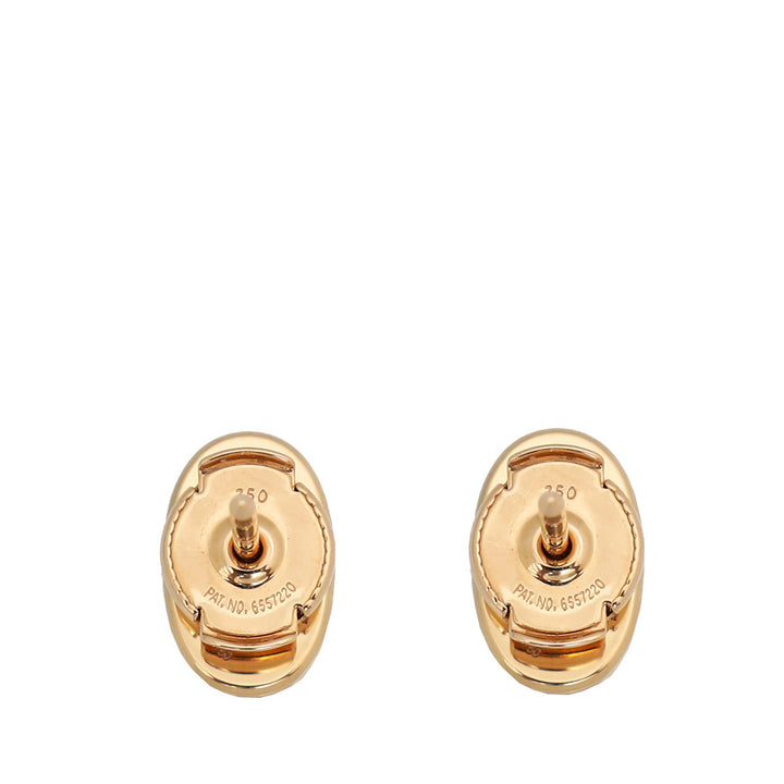 Top quality Hermes 18K Rose Gold Diamond Chaine D'ancre Contour Stud Earrings