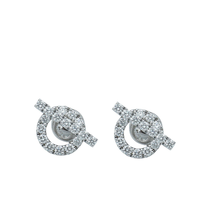 Hermes 18K White Gold Diamond Finesse Stud Earrings