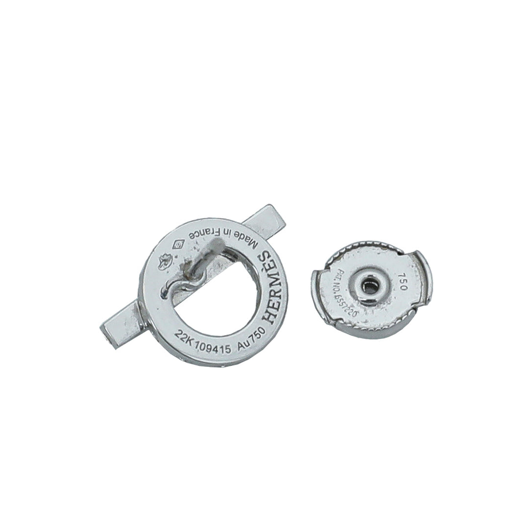 Hermes 18K White Gold Diamond Finesse Stud Earrings