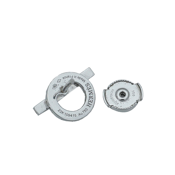 Hermes 18K White Gold Diamond Finesse Stud Earrings