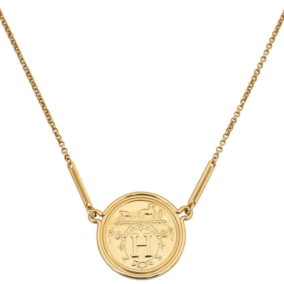Hermes 18K Rose Gold Ex-Libris Pendant, Very Large Model Bracelet