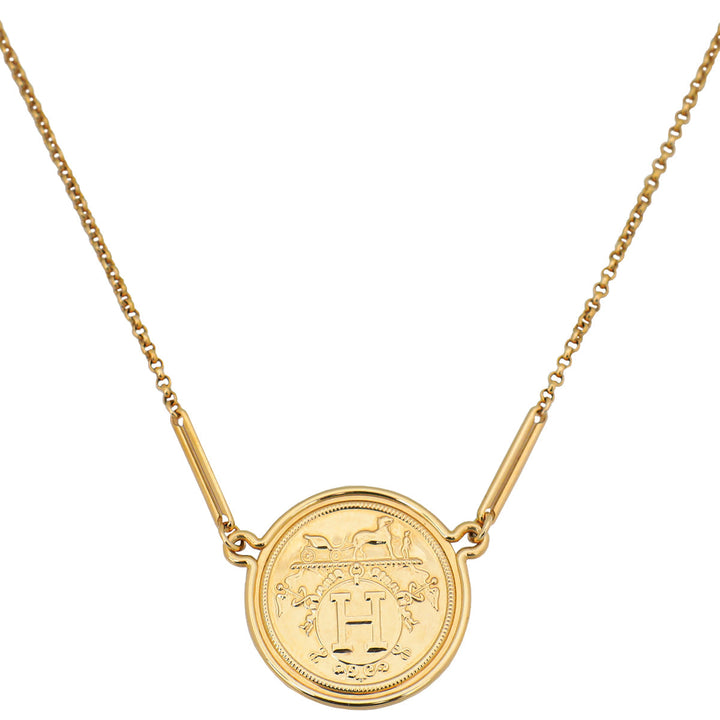 Hermes 18K Rose Gold Ex-Libris Pendant, Very Large Model Bracelet
