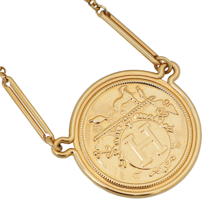 Hermes 18K Rose Gold Ex-Libris Pendant, Very Large Model Bracelet