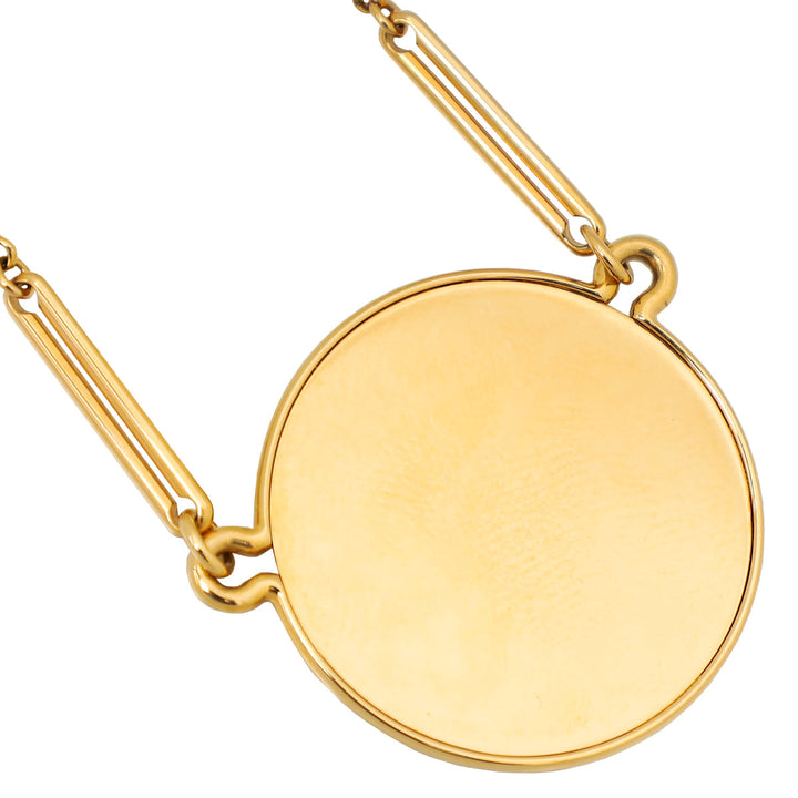 Hermes 18K Rose Gold Ex-Libris Pendant, Very Large Model Bracelet