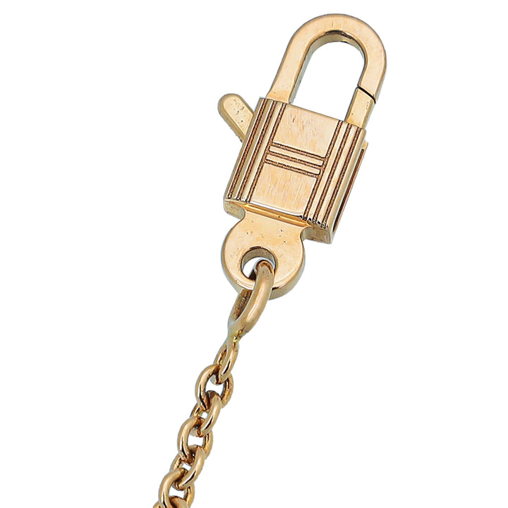 Top quality Hermes 18K Rose Gold Pink Sapphires Kelly Cadenas Pendant Necklace