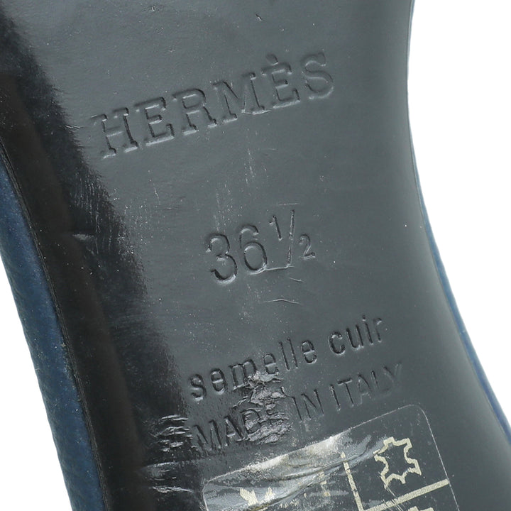 Top quality Hermes Navy Blue Epsom Oasis Sandal 36.5