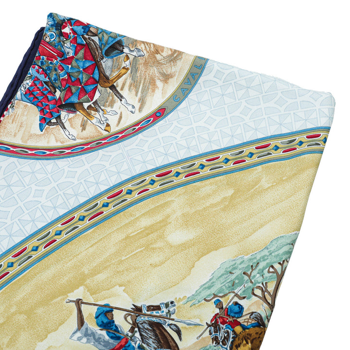 Top quality Hermes Multicolor Cavaliers Peuls by Jean de Fougerolle Silk Scarf