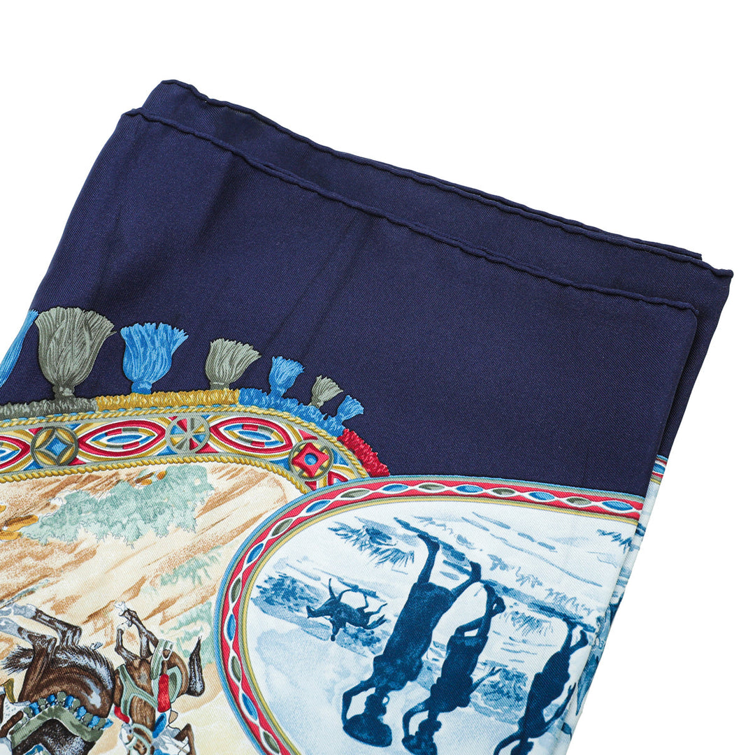 Hermes Multicolor Cavaliers Peuls by Jean de Fougerolle Silk Scarf