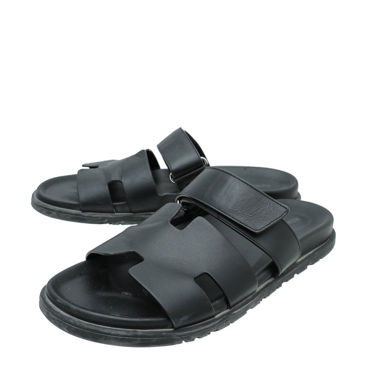 Hermes Noir Chypre Men's Sandal 42.5