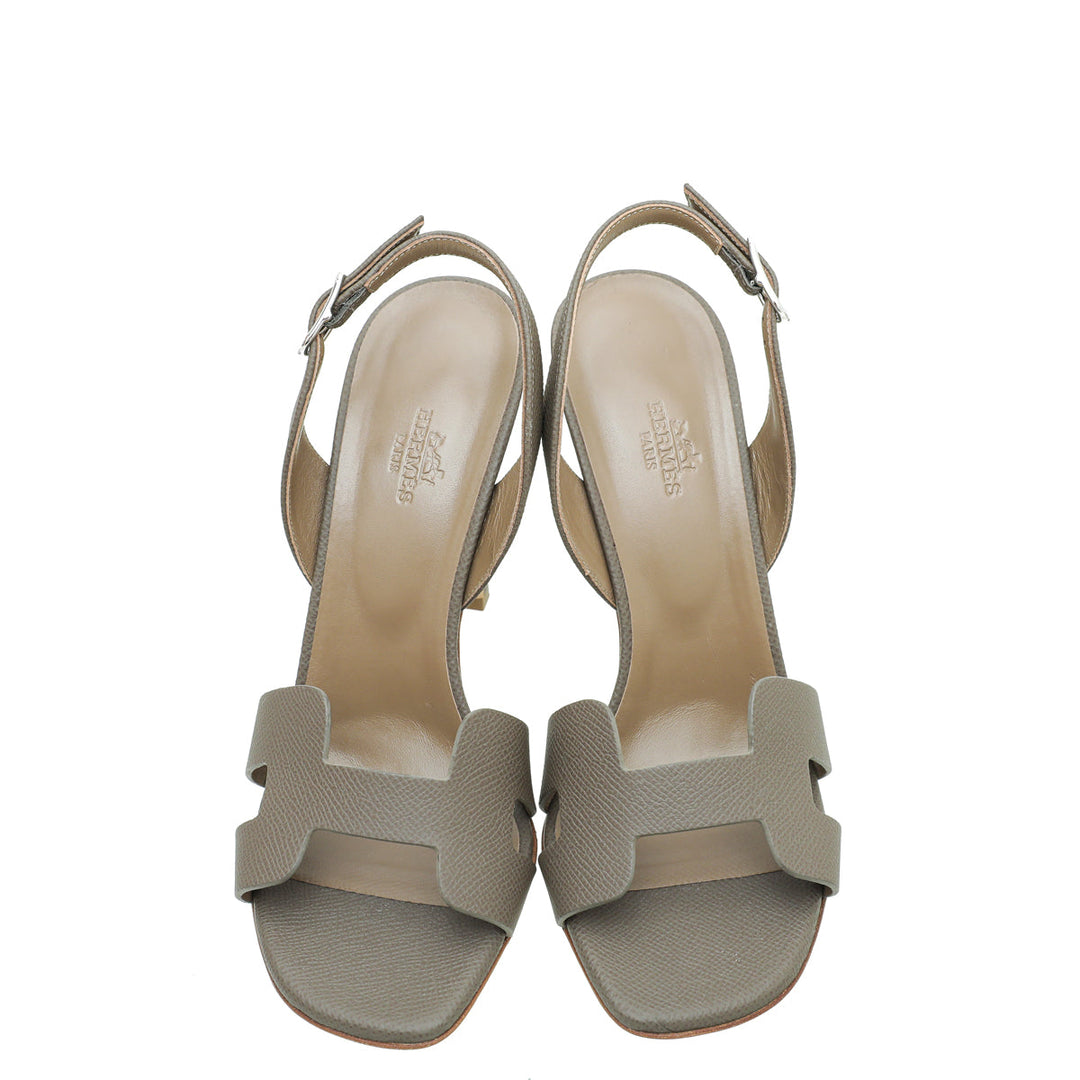 Top quality Hermes Gris Etain Premiere 105 Sandals 38