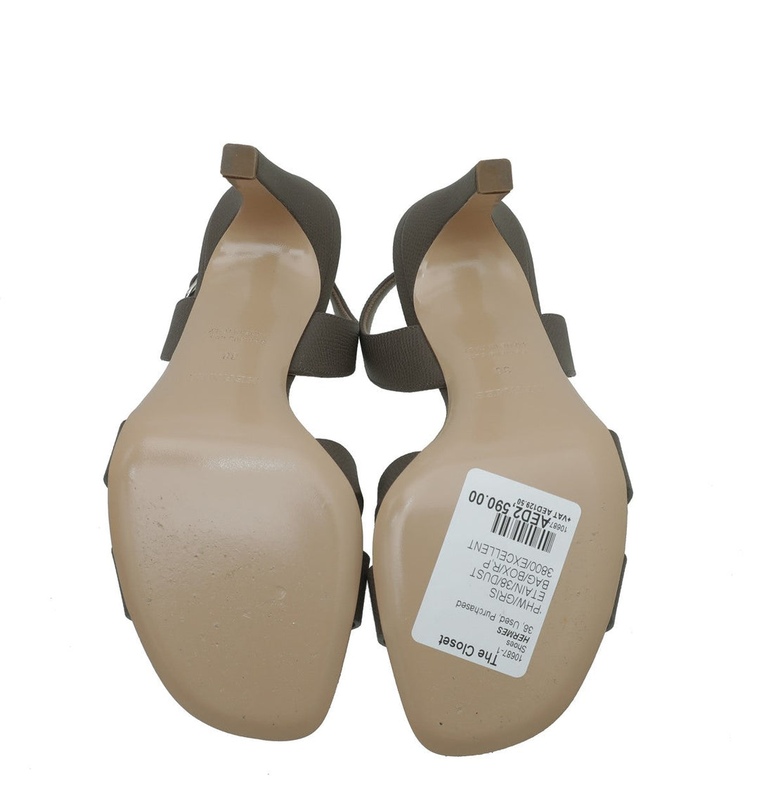 Top quality Hermes Gris Etain Premiere 105 Sandals 38