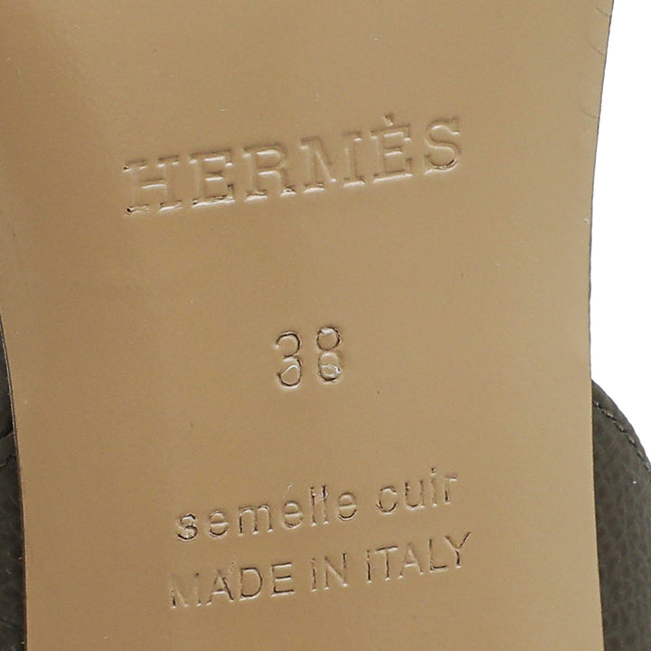 Top quality Hermes Gris Etain Premiere 105 Sandals 38
