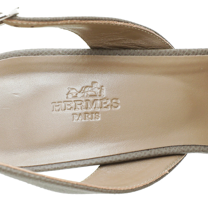 Top quality Hermes Gris Etain Premiere 105 Sandals 38