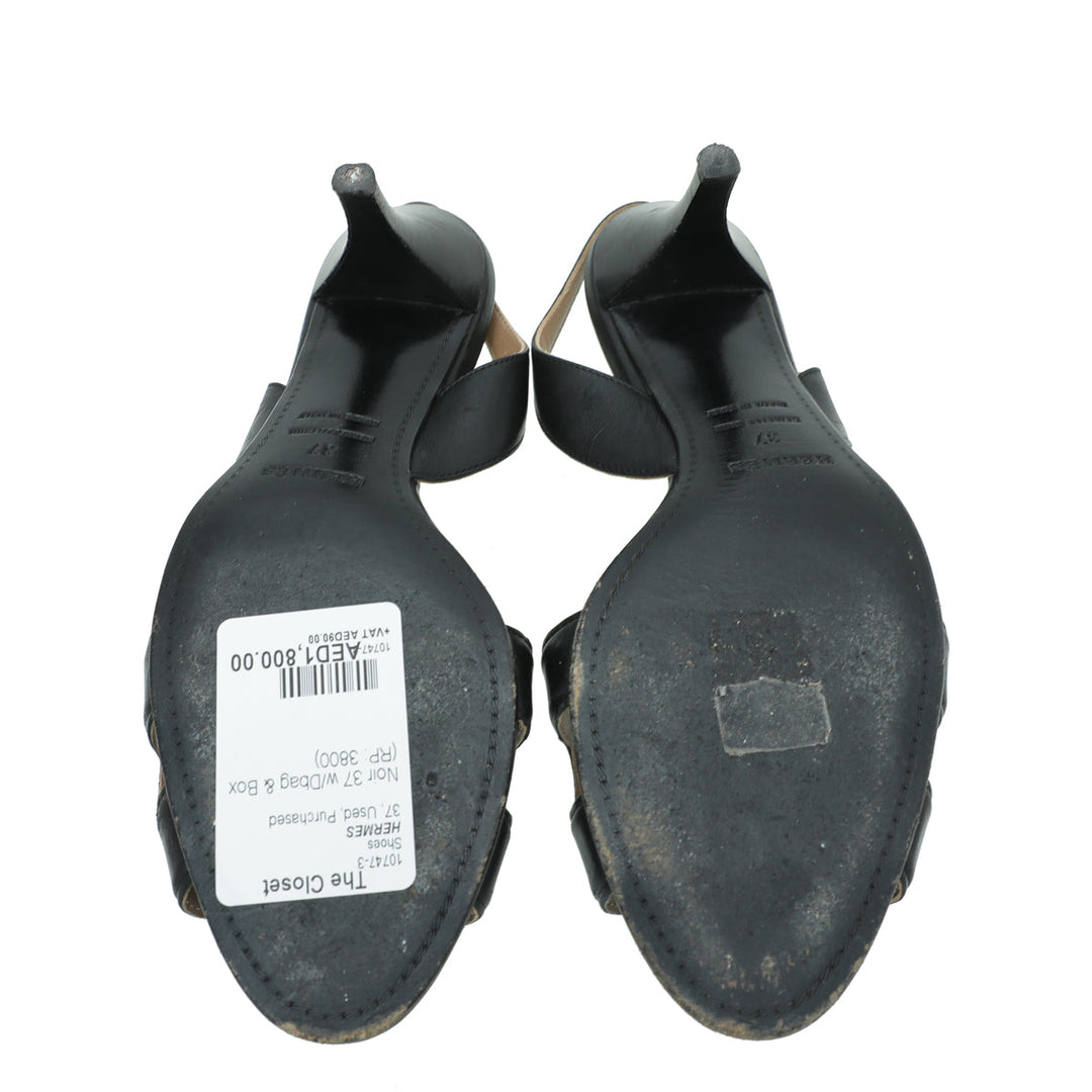 Top quality Hermes Noir Premiere 70 Sandals 37