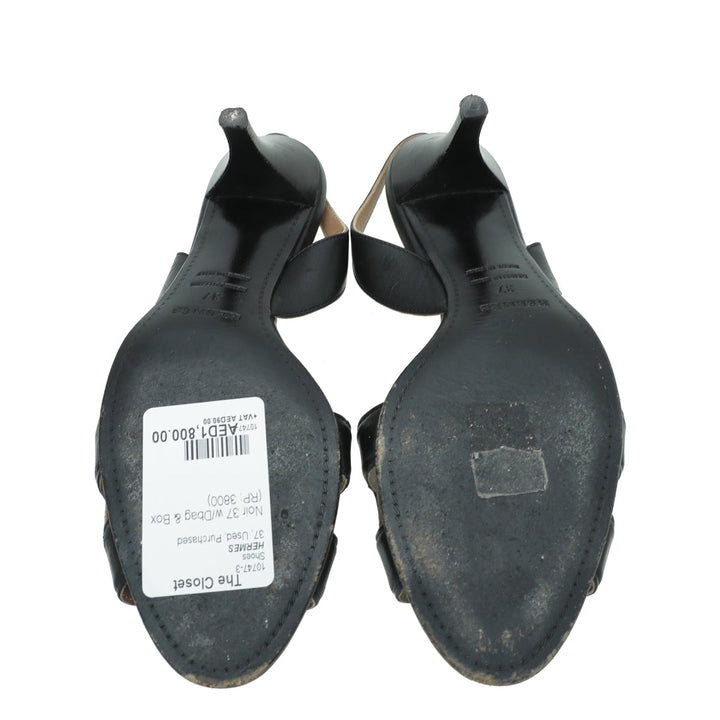 Top quality Hermes Noir Premiere 70 Sandals 37