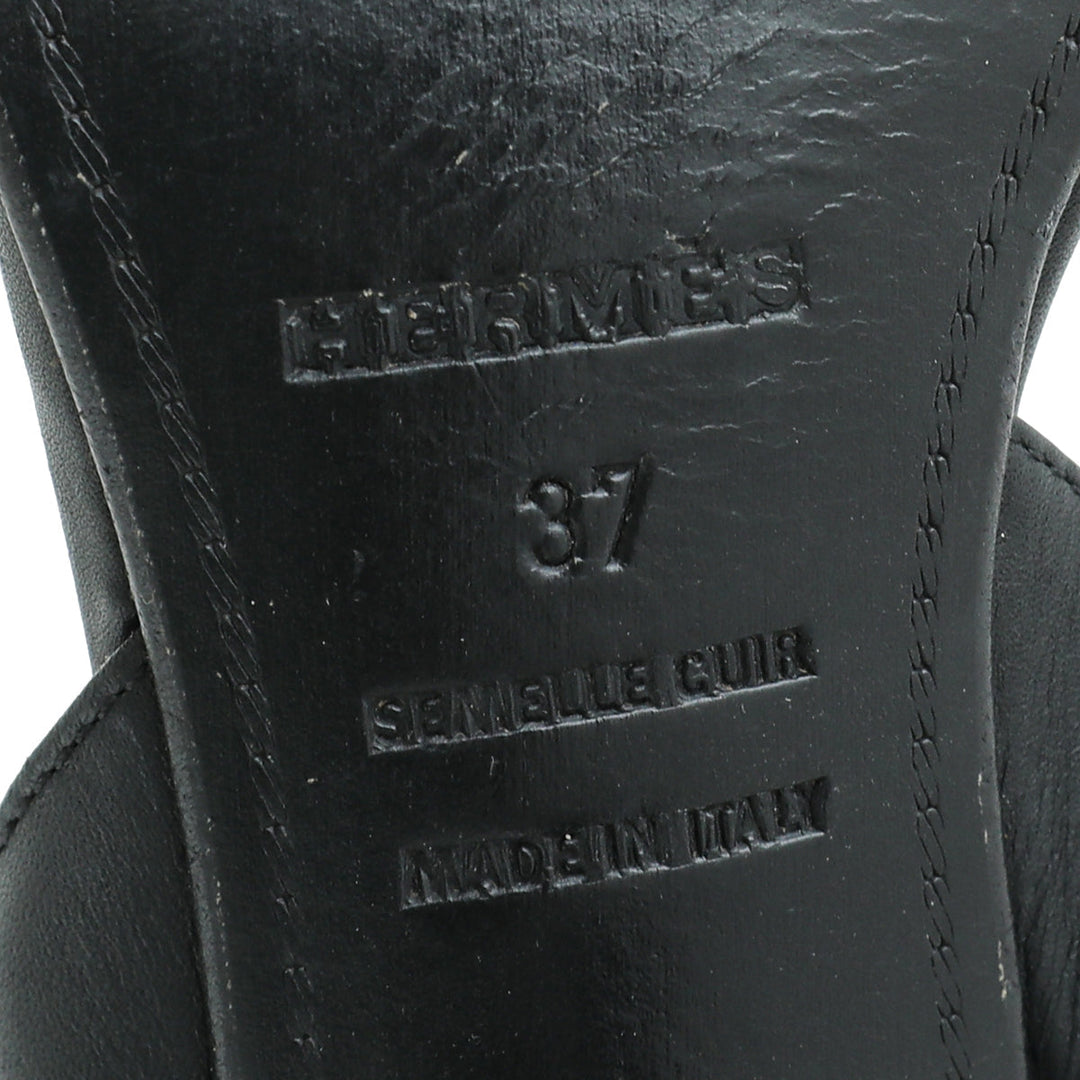 Top quality Hermes Noir Premiere 70 Sandals 37