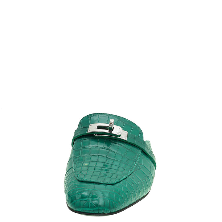 Top quality Hermes Vert Emeraudeoz Alligator Mississippiensis Mules 39