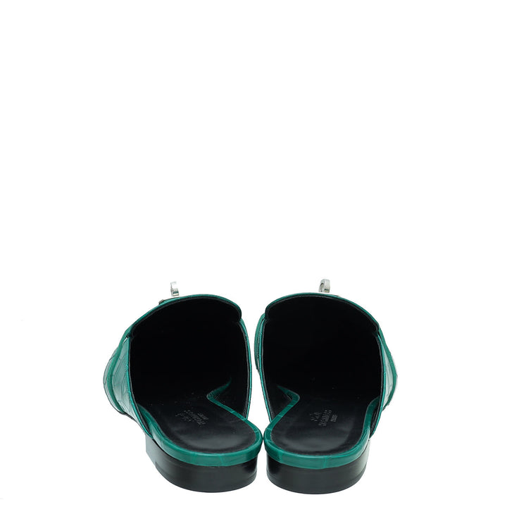 Top quality Hermes Vert Emeraudeoz Alligator Mississippiensis Mules 39
