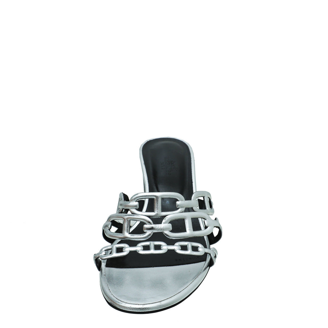 Top quality Hermes Gris Argente Tandem Sandal 39