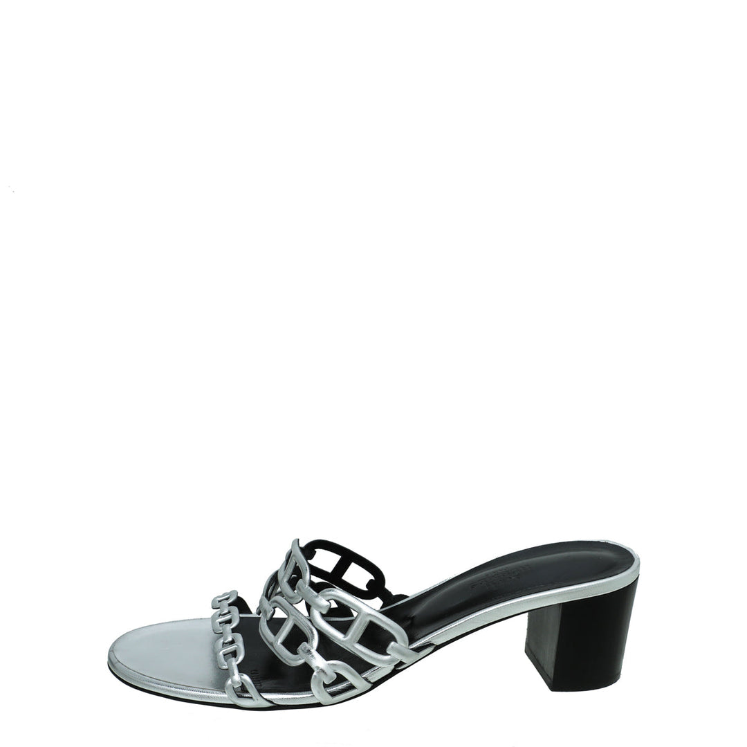 Top quality Hermes Gris Argente Tandem Sandal 39