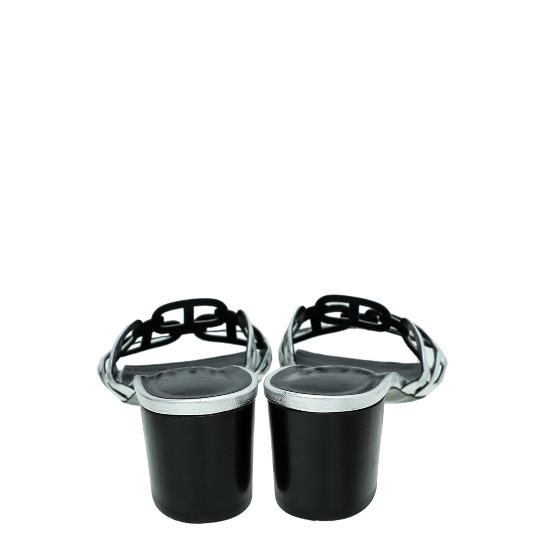 Hermes Gris Argente Tandem Sandal 39