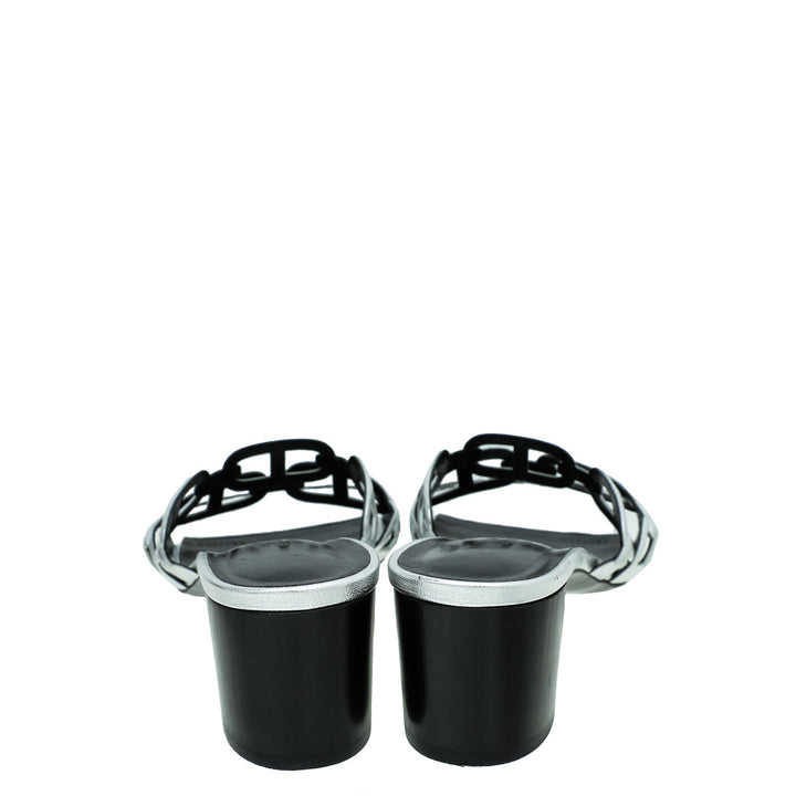 Hermes Gris Argente Tandem Sandal 39