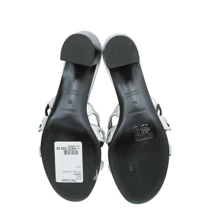 Top quality Hermes Gris Argente Tandem Sandal 39