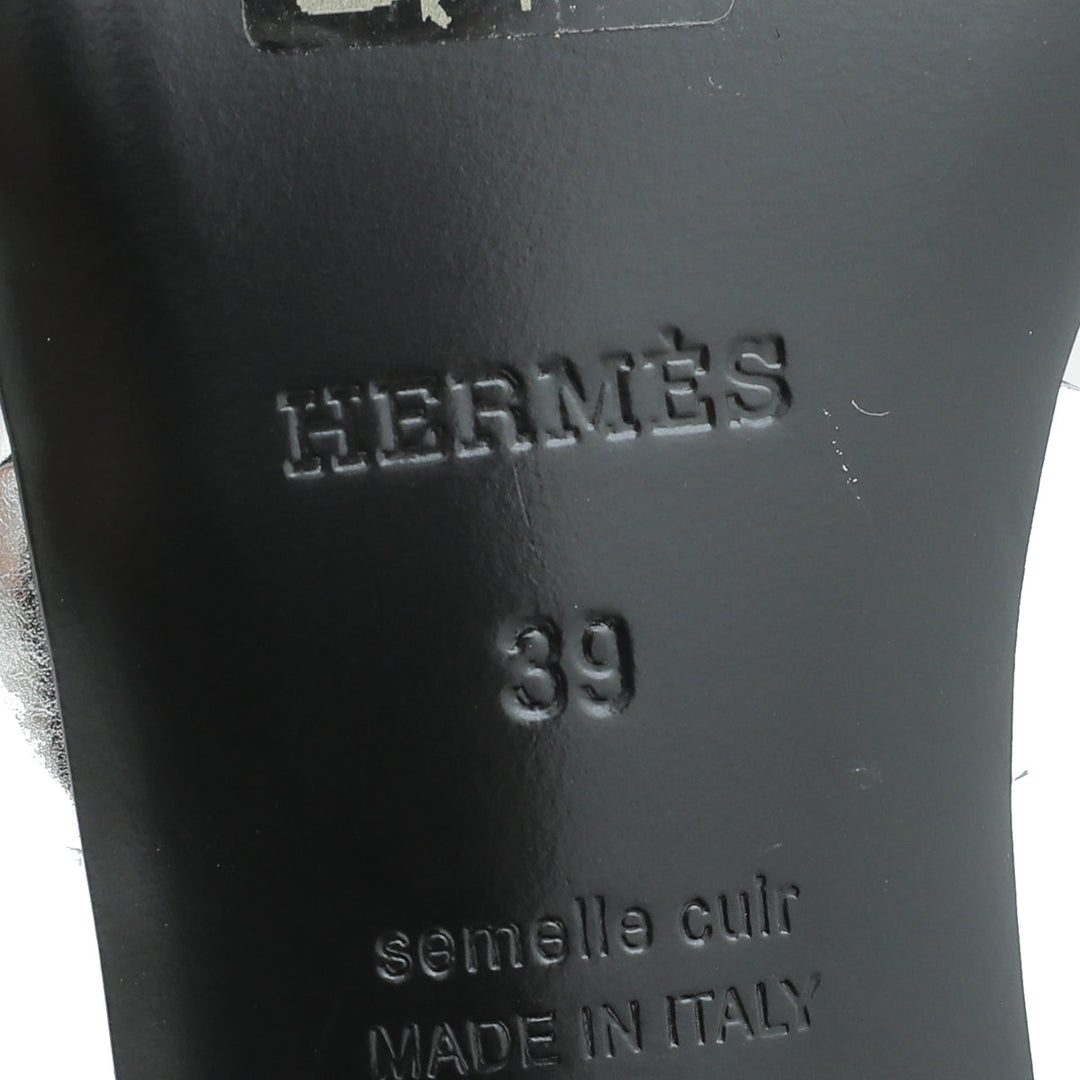 Top quality Hermes Gris Argente Tandem Sandal 39