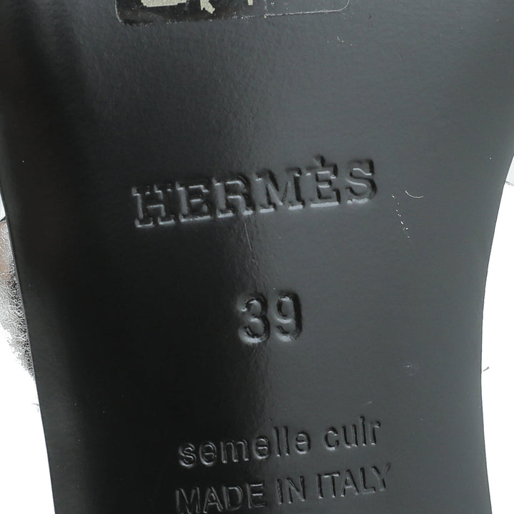 Top quality Hermes Gris Argente Tandem Sandal 39