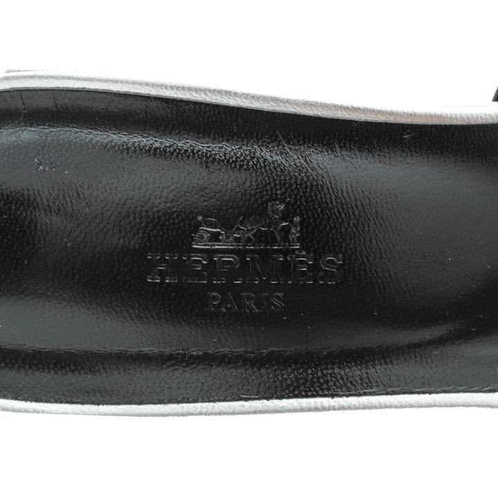 Top quality Hermes Gris Argente Tandem Sandal 39