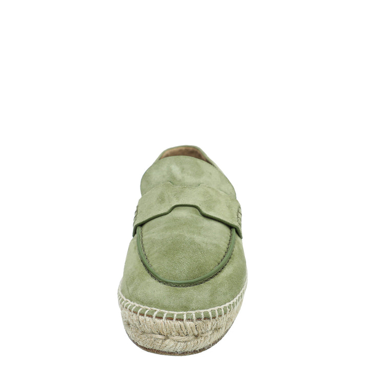 Hermes Vert Sauge Suede Goatskin Trip Espadrille 35