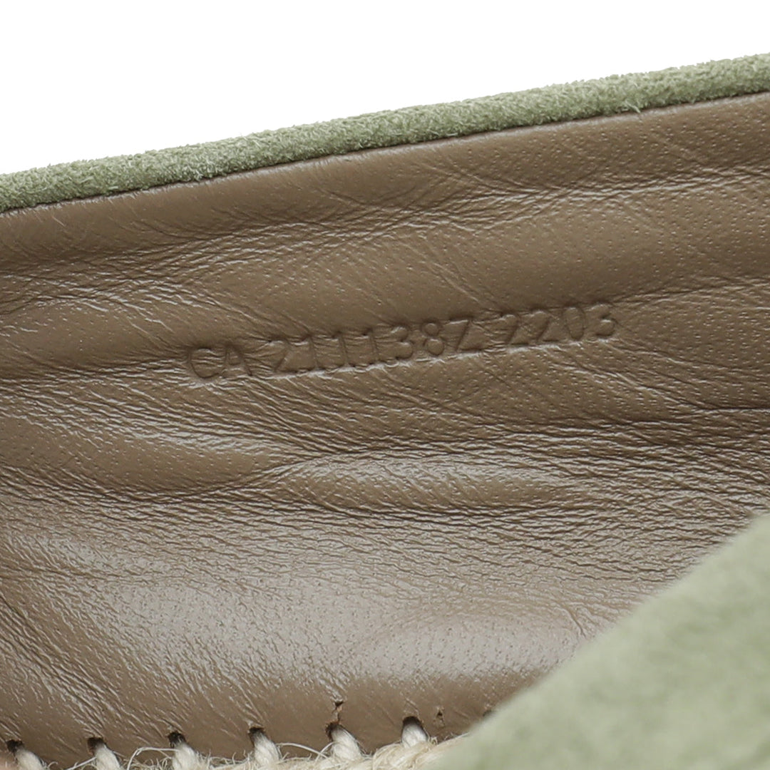 Hermes Vert Sauge Suede Goatskin Trip Espadrille 35