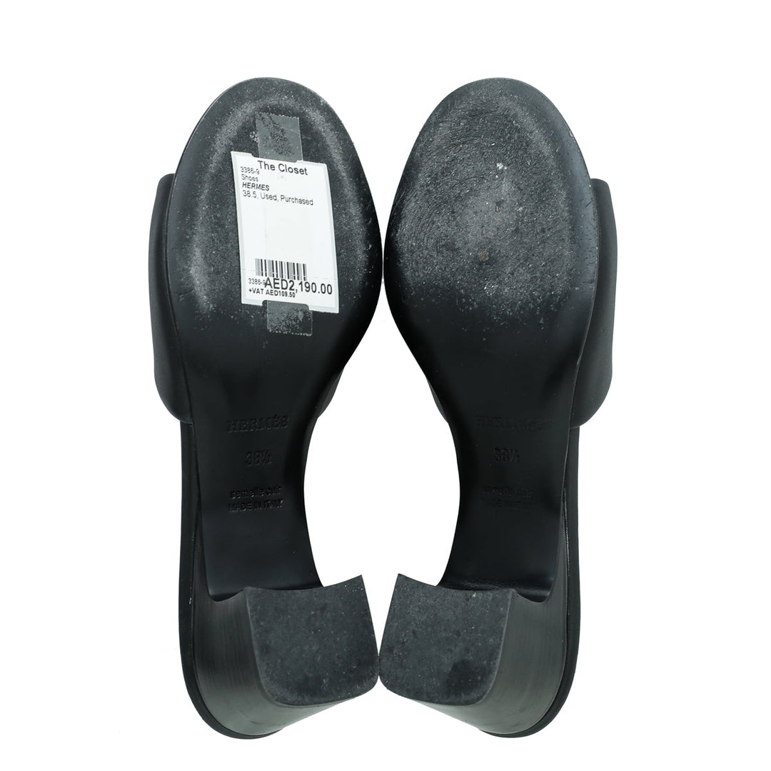 Top quality Hermes Noir Dreamy Sandal 38.5