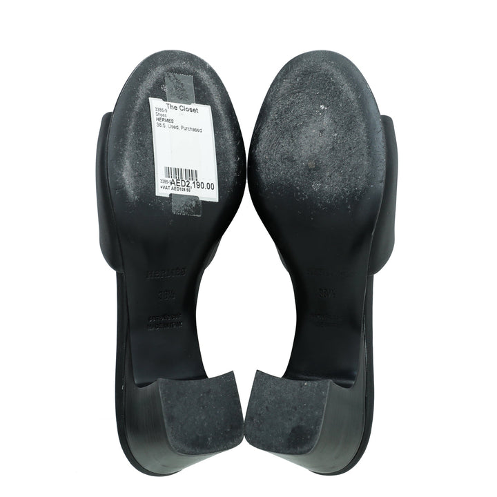 Top quality Hermes Noir Dreamy Sandal 38.5