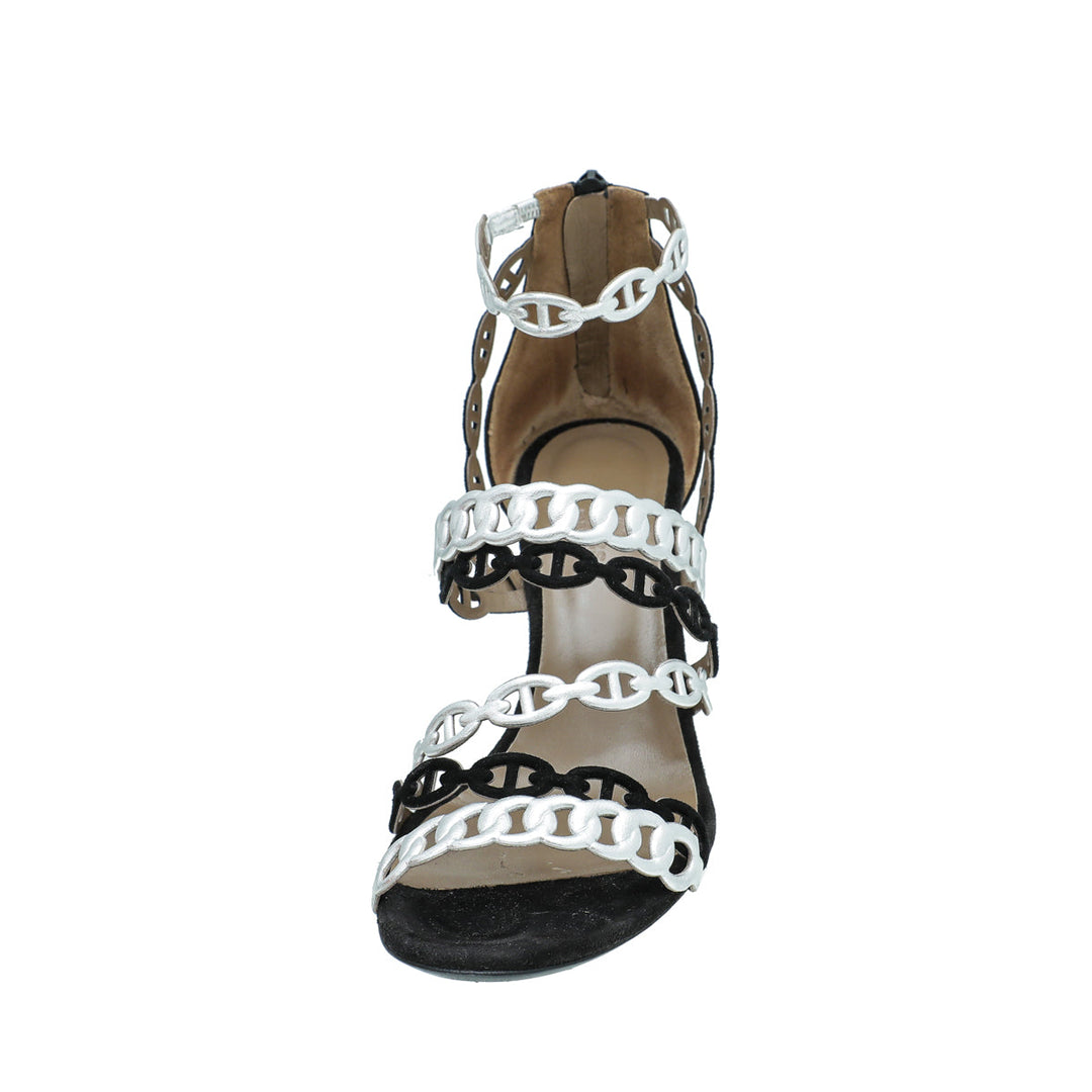 Top quality Hermes Bicolor Chaine D'ancre Romy Sandals 38